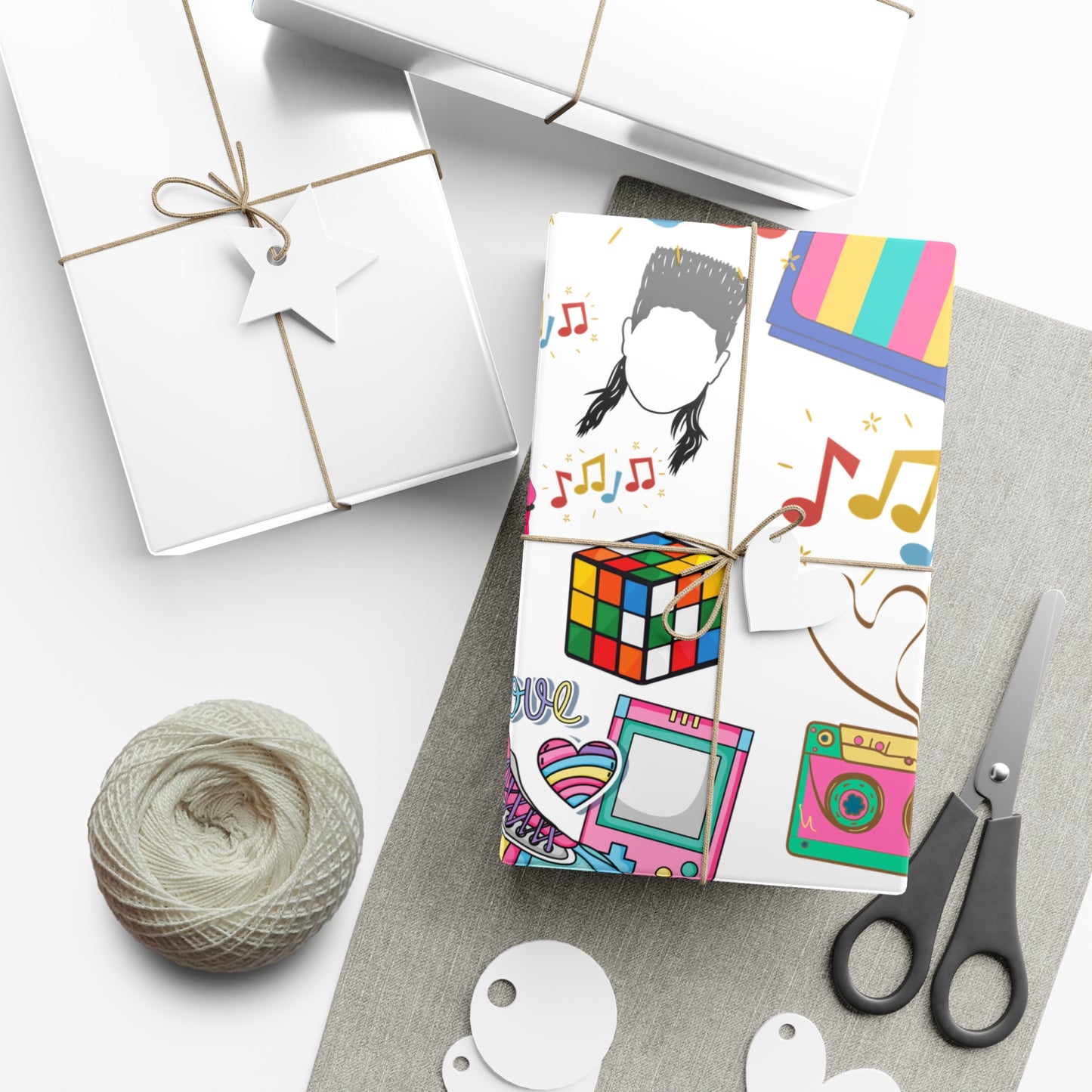 Wrapping Paper Set 80's Nostalgia