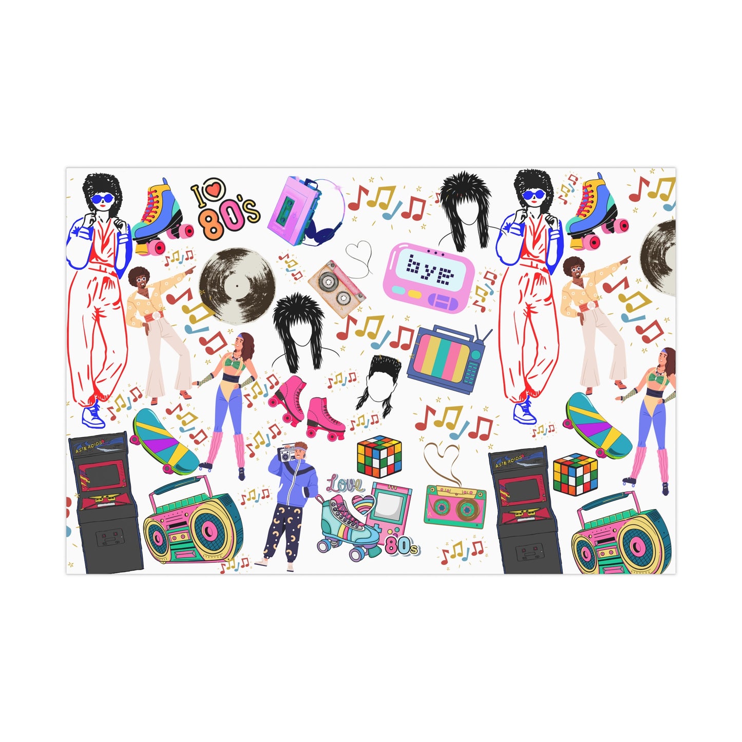 Wrapping Paper Set 80's Nostalgia