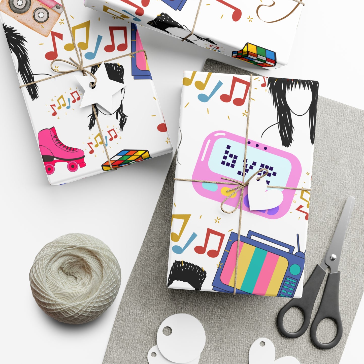 Wrapping Paper Set 80's Nostalgia