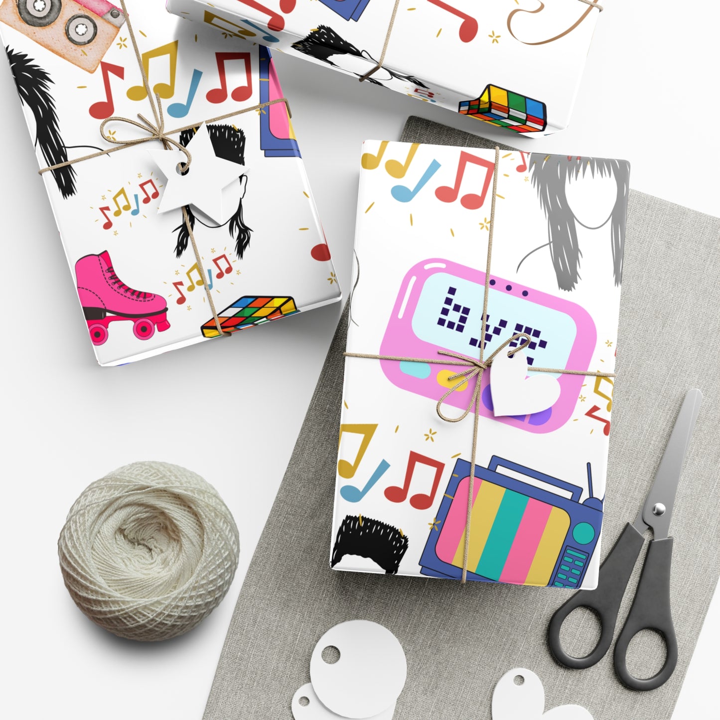 Wrapping Paper Set 80's Nostalgia