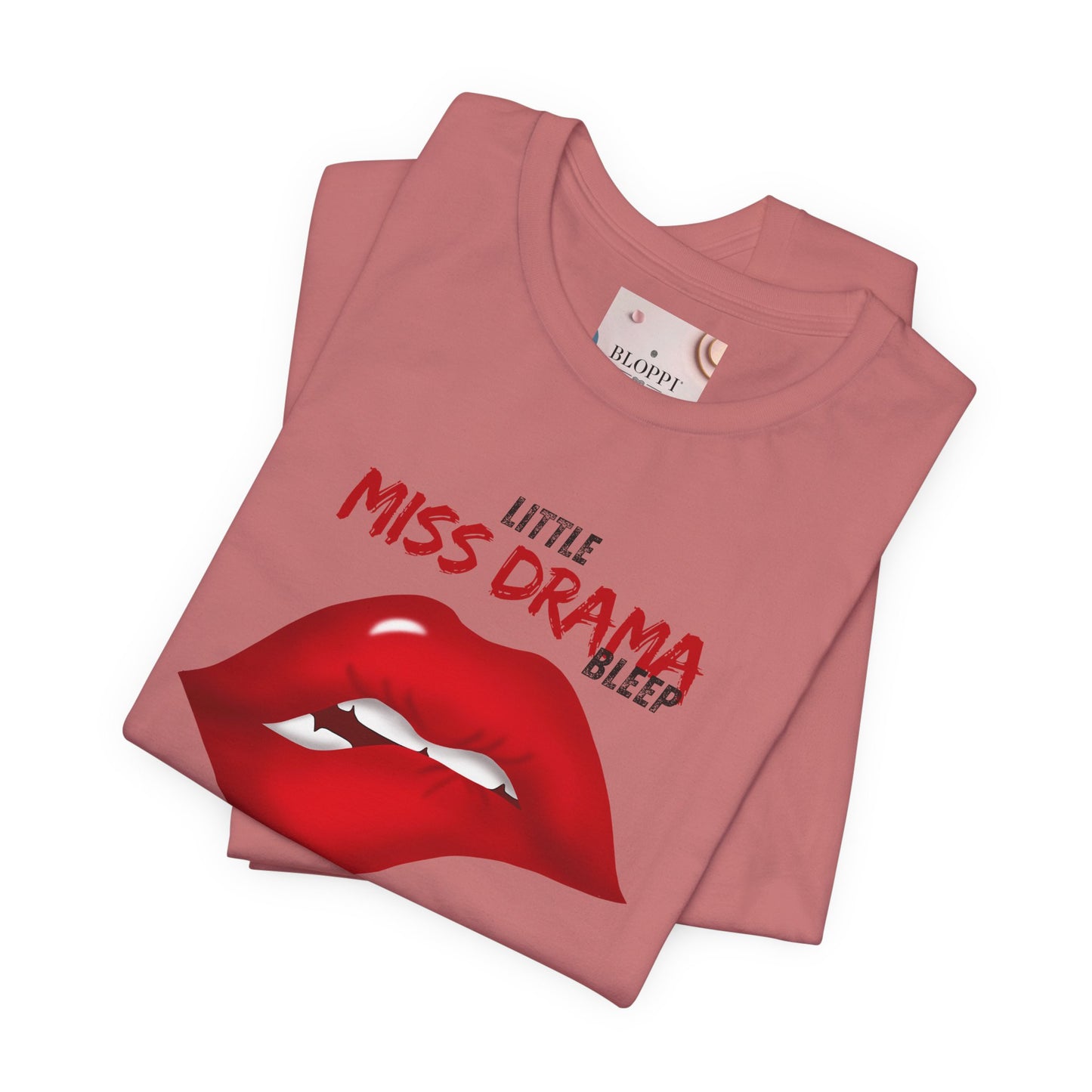 Little Miss Drama Unisex Tee | Fun Graphic Shirt, Casual Wear, Gift for Her, Dramatic T-Shirt, Lip Print Fashion