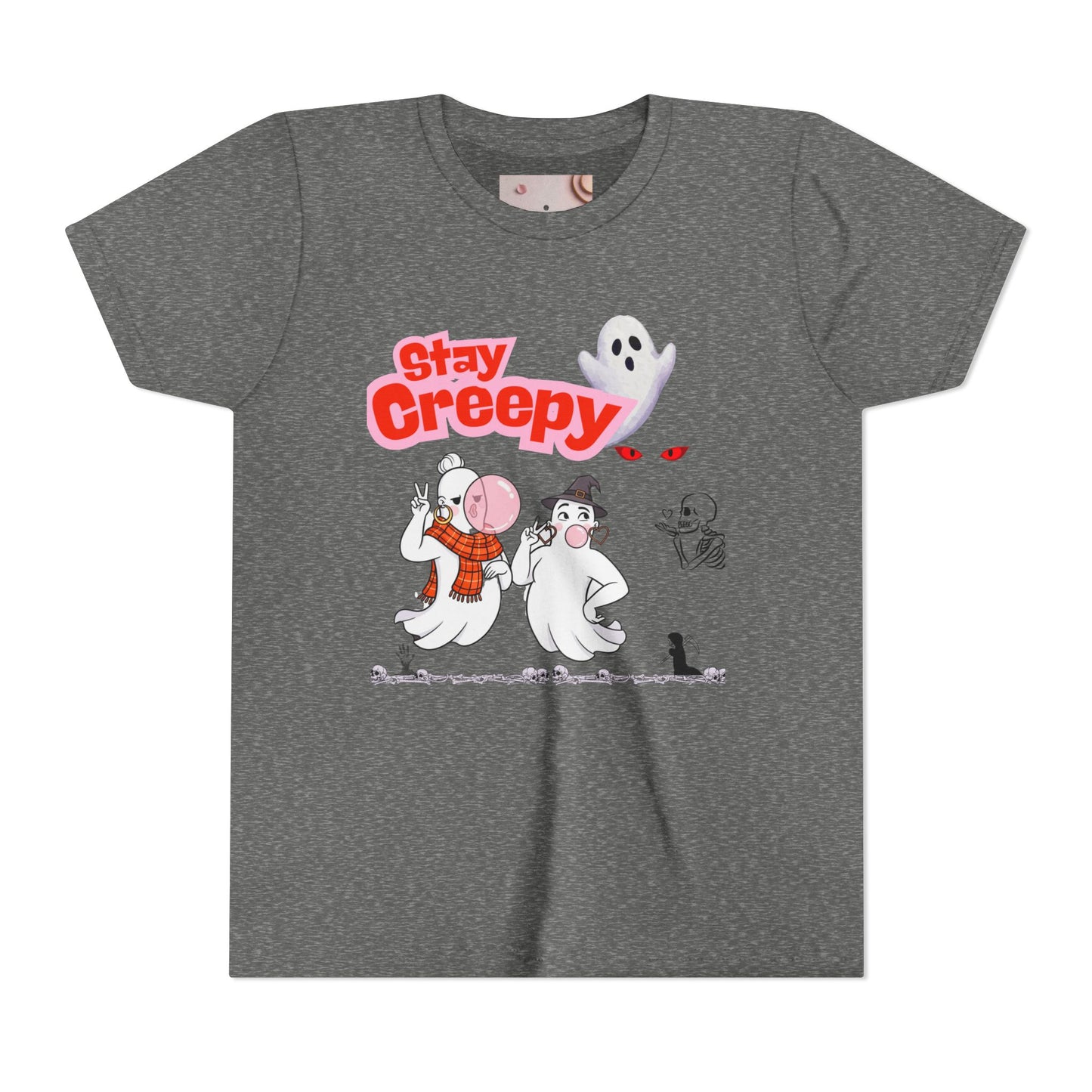 Stay Creepy Youth Tee - Fun Halloween Shirt, Kids Ghost T-Shirt, Spooky Party Attire, Trick or Treat Outfit, Cute Halloween Apparel