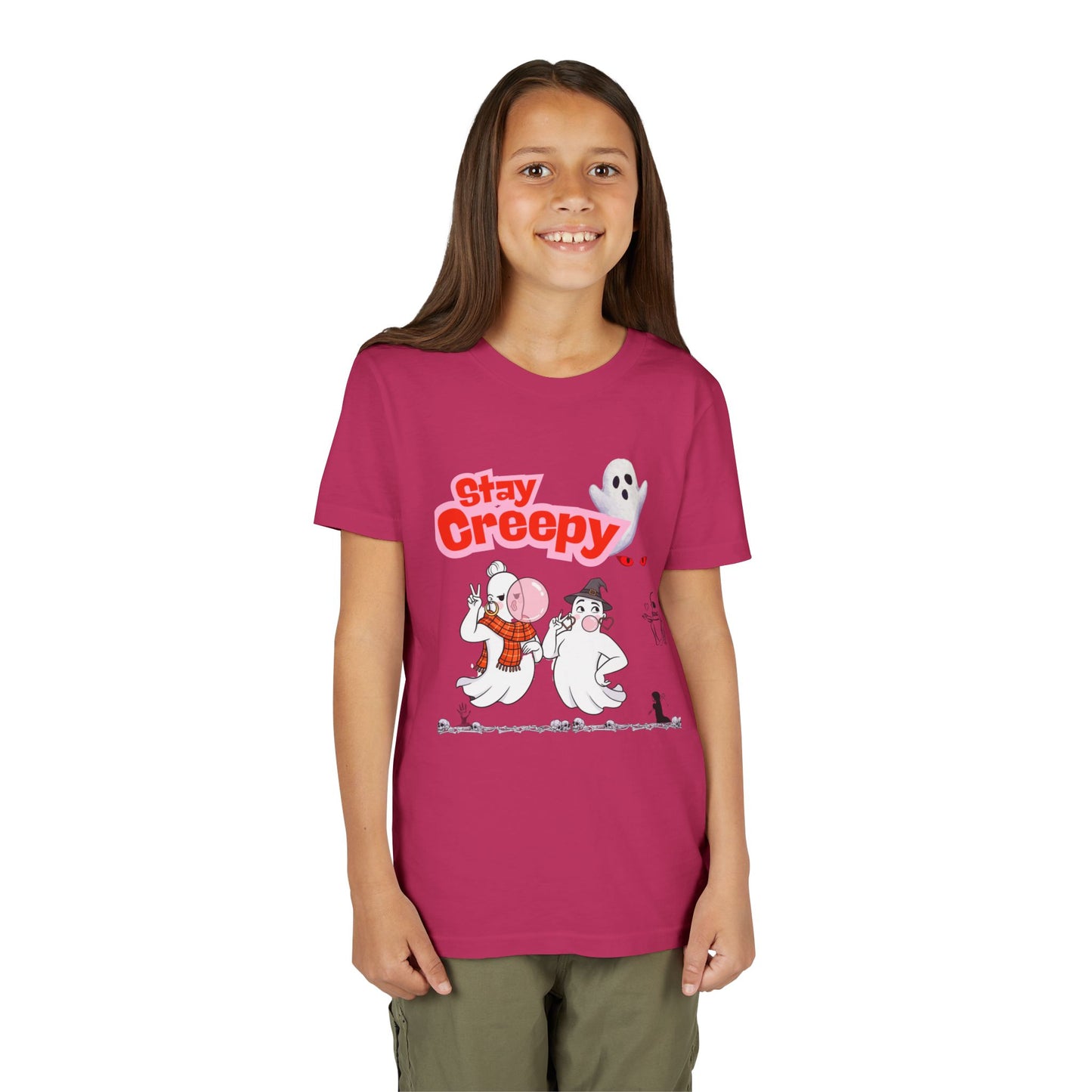 Stay Creepy Youth Tee - Fun Halloween Shirt, Kids Ghost T-Shirt, Spooky Party Attire, Trick or Treat Outfit, Cute Halloween Apparel