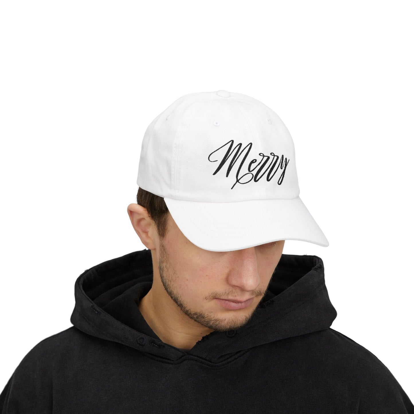Merry Classic Dad Cap, Holiday Hat, Casual Sun Hat, Gift for Dads, Festive Accessory, Adjustable Cap