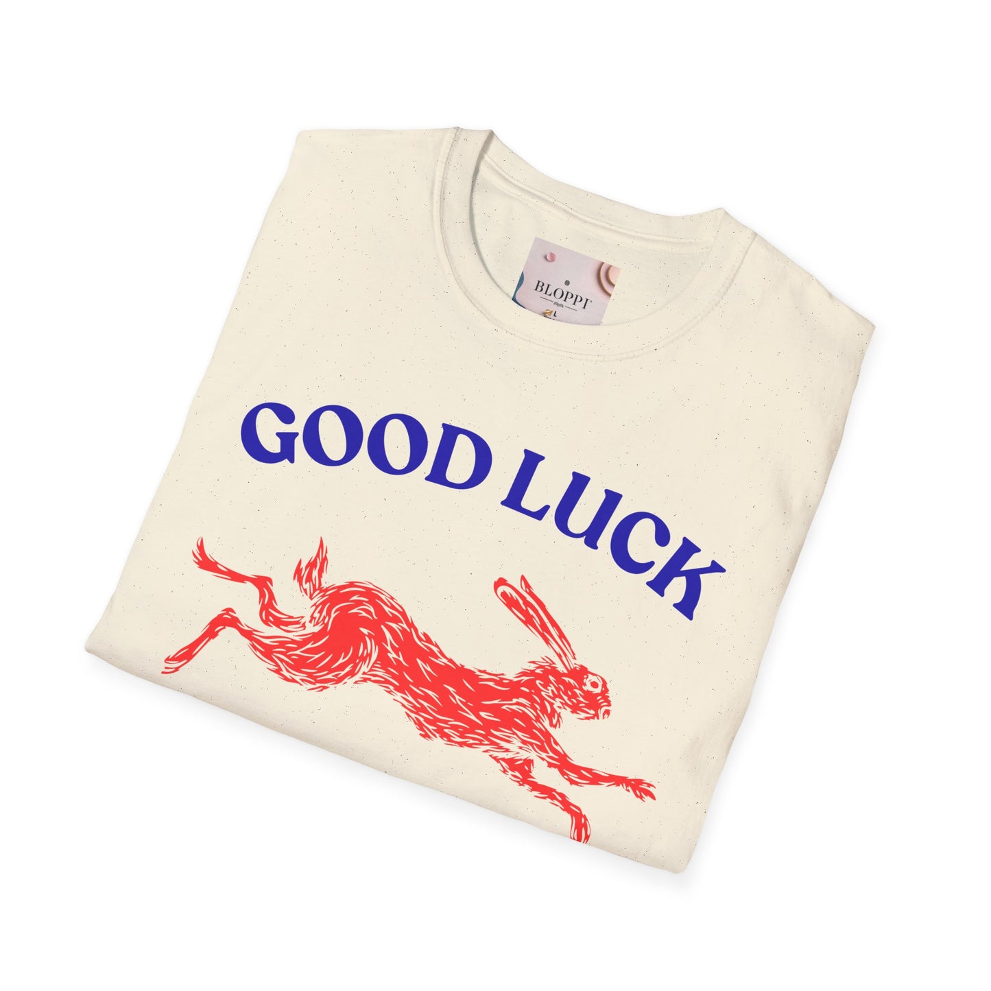 Good Luck Rabbit Unisex Softstyle T-Shirt | Casual Wear, Gift for Friends, Lucky Charm, Spring Fashion, Celebration Tee
