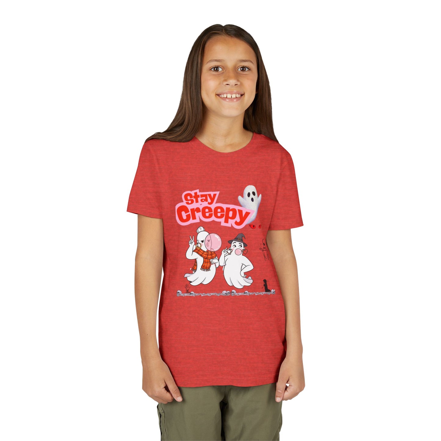 Stay Creepy Youth Tee - Fun Halloween Shirt, Kids Ghost T-Shirt, Spooky Party Attire, Trick or Treat Outfit, Cute Halloween Apparel