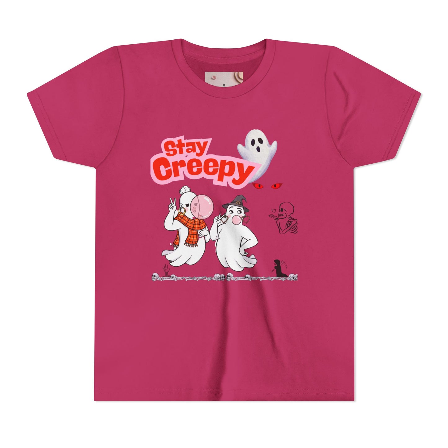 Stay Creepy Youth Tee - Fun Halloween Shirt, Kids Ghost T-Shirt, Spooky Party Attire, Trick or Treat Outfit, Cute Halloween Apparel