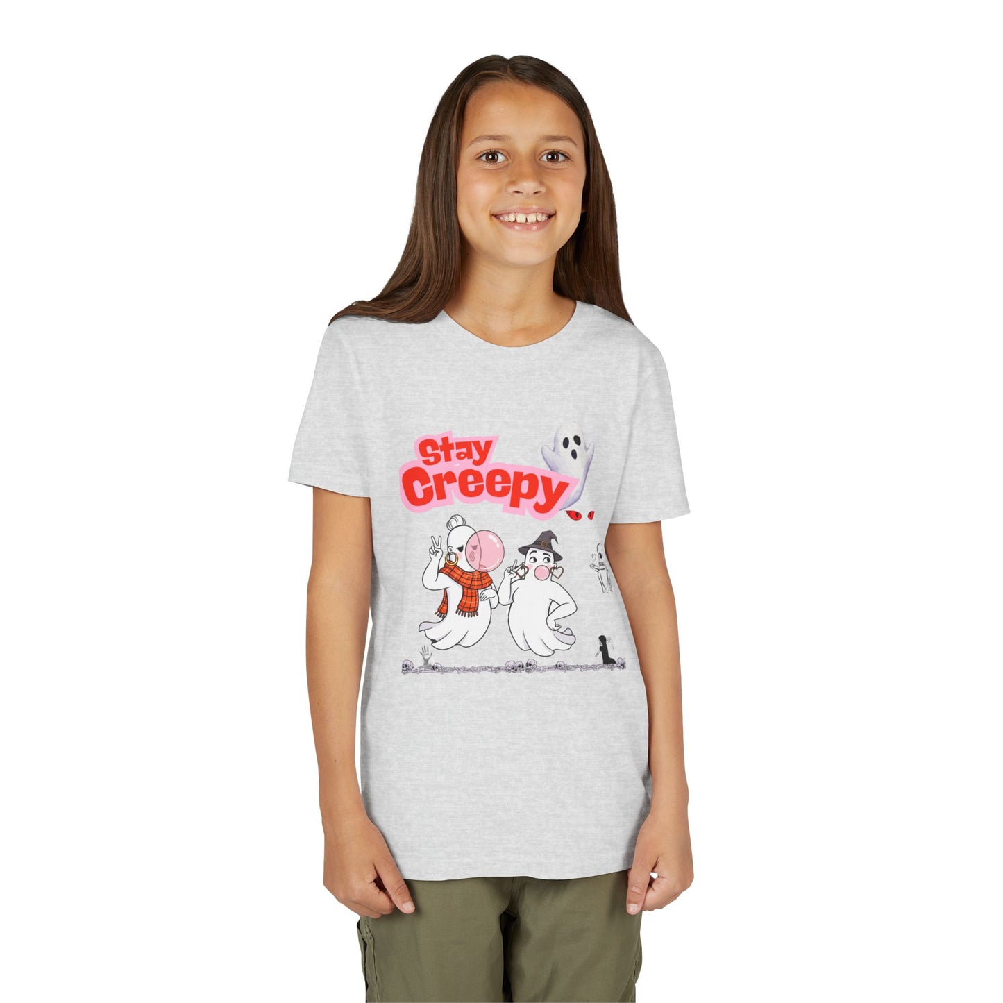Stay Creepy Youth Tee - Fun Halloween Shirt, Kids Ghost T-Shirt, Spooky Party Attire, Trick or Treat Outfit, Cute Halloween Apparel