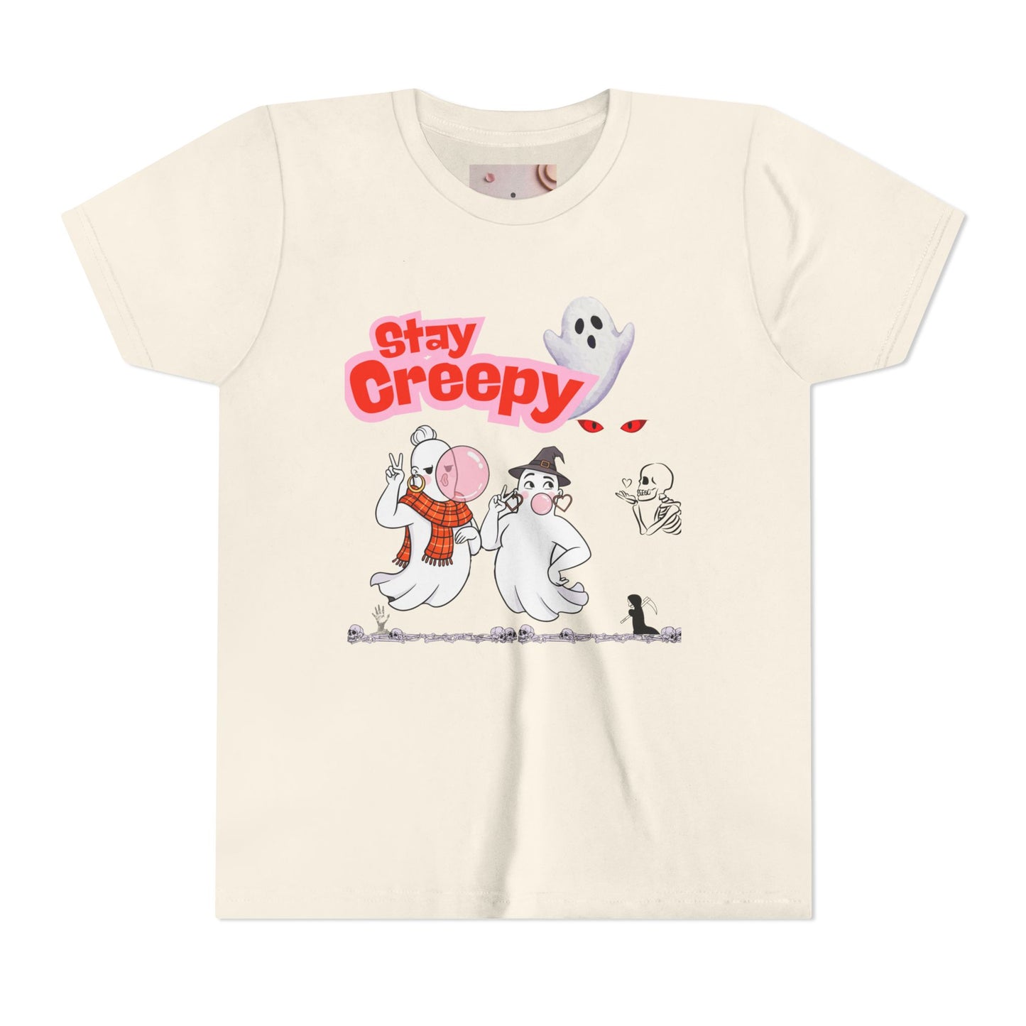 Stay Creepy Youth Tee - Fun Halloween Shirt, Kids Ghost T-Shirt, Spooky Party Attire, Trick or Treat Outfit, Cute Halloween Apparel