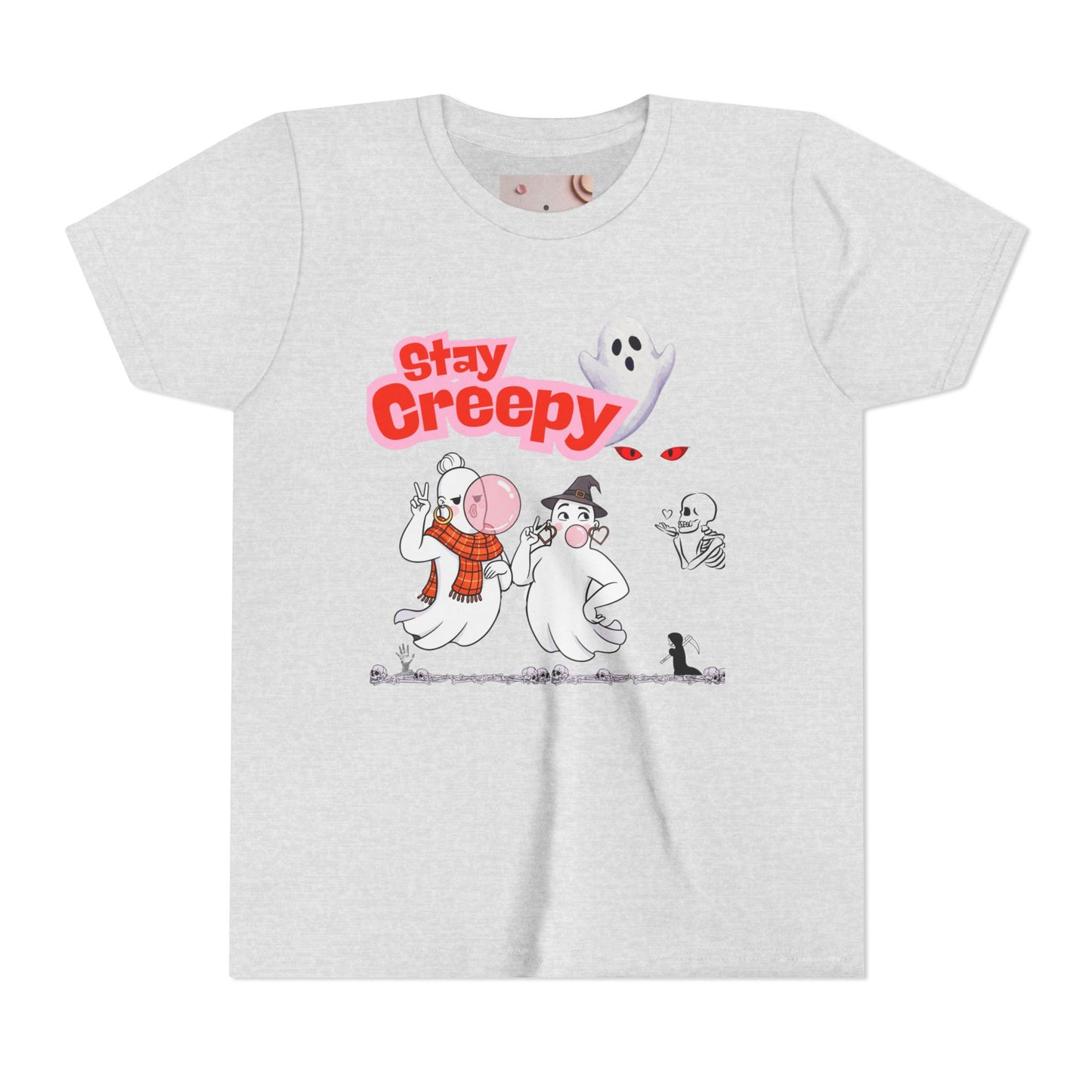 Stay Creepy Youth Tee - Fun Halloween Shirt, Kids Ghost T-Shirt, Spooky Party Attire, Trick or Treat Outfit, Cute Halloween Apparel