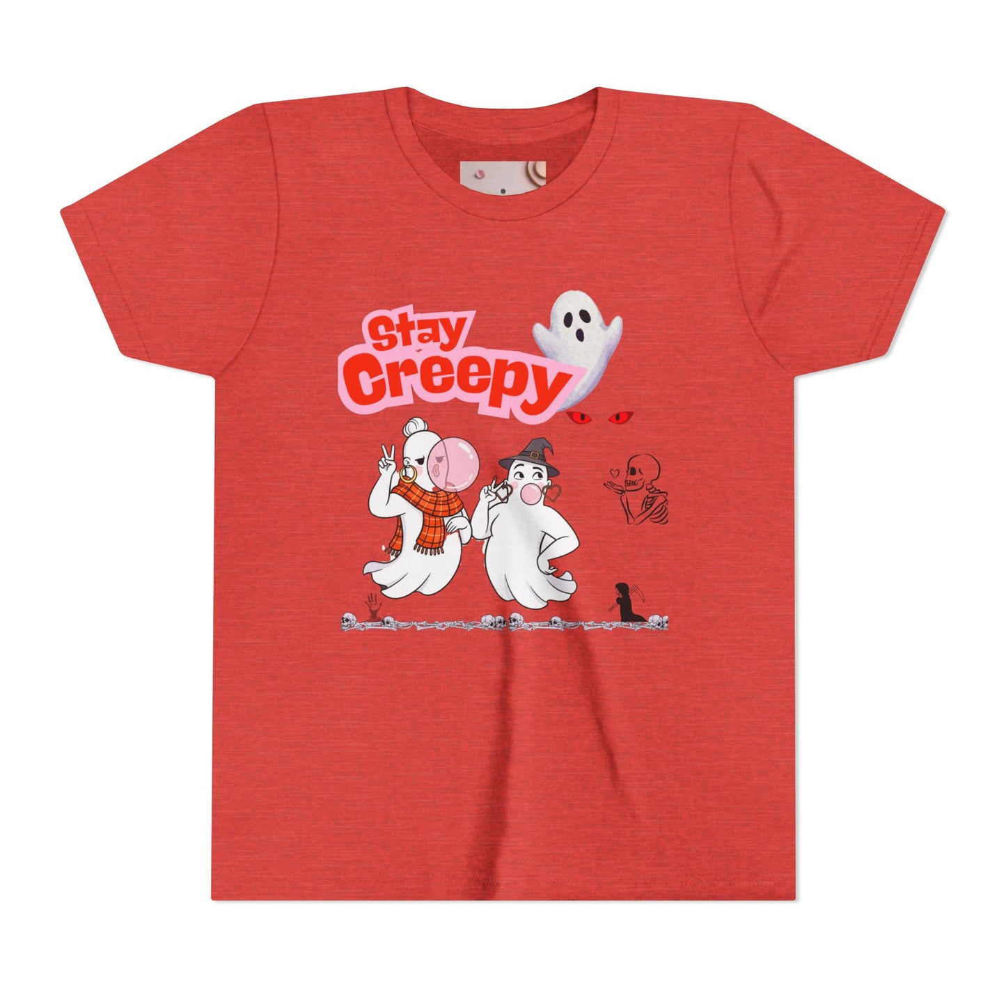 Stay Creepy Youth Tee - Fun Halloween Shirt, Kids Ghost T-Shirt, Spooky Party Attire, Trick or Treat Outfit, Cute Halloween Apparel
