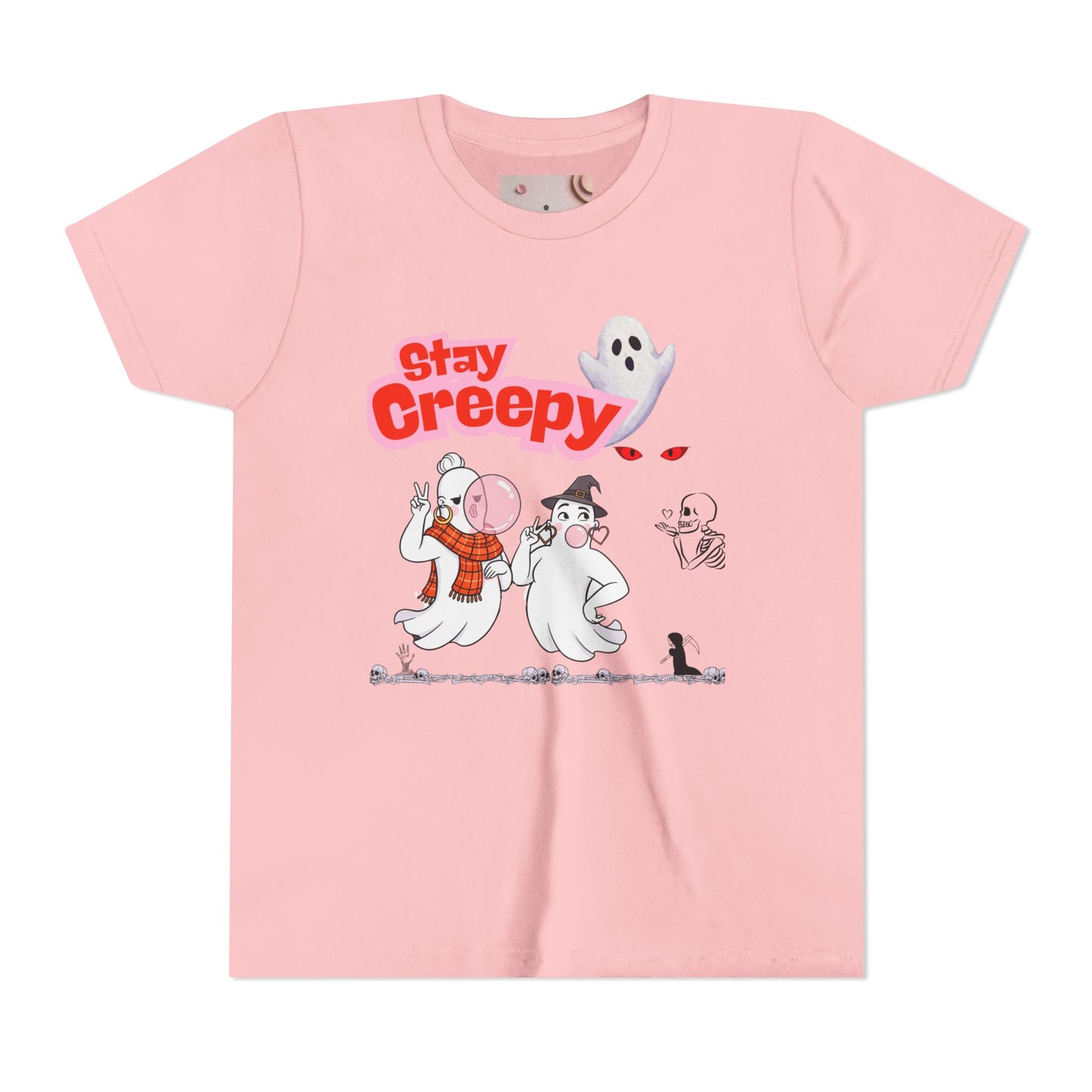 Stay Creepy Youth Tee - Fun Halloween Shirt, Kids Ghost T-Shirt, Spooky Party Attire, Trick or Treat Outfit, Cute Halloween Apparel
