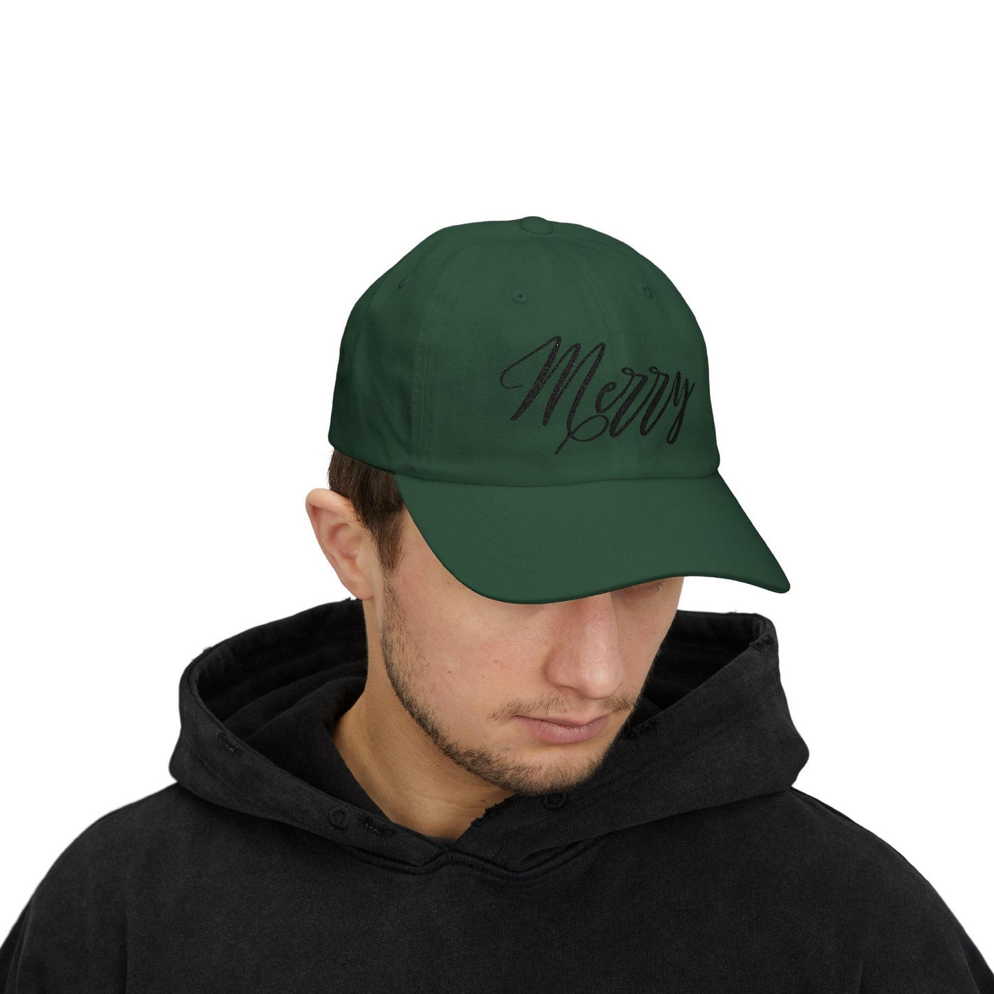 Merry Classic Dad Cap, Holiday Hat, Casual Sun Hat, Gift for Dads, Festive Accessory, Adjustable Cap