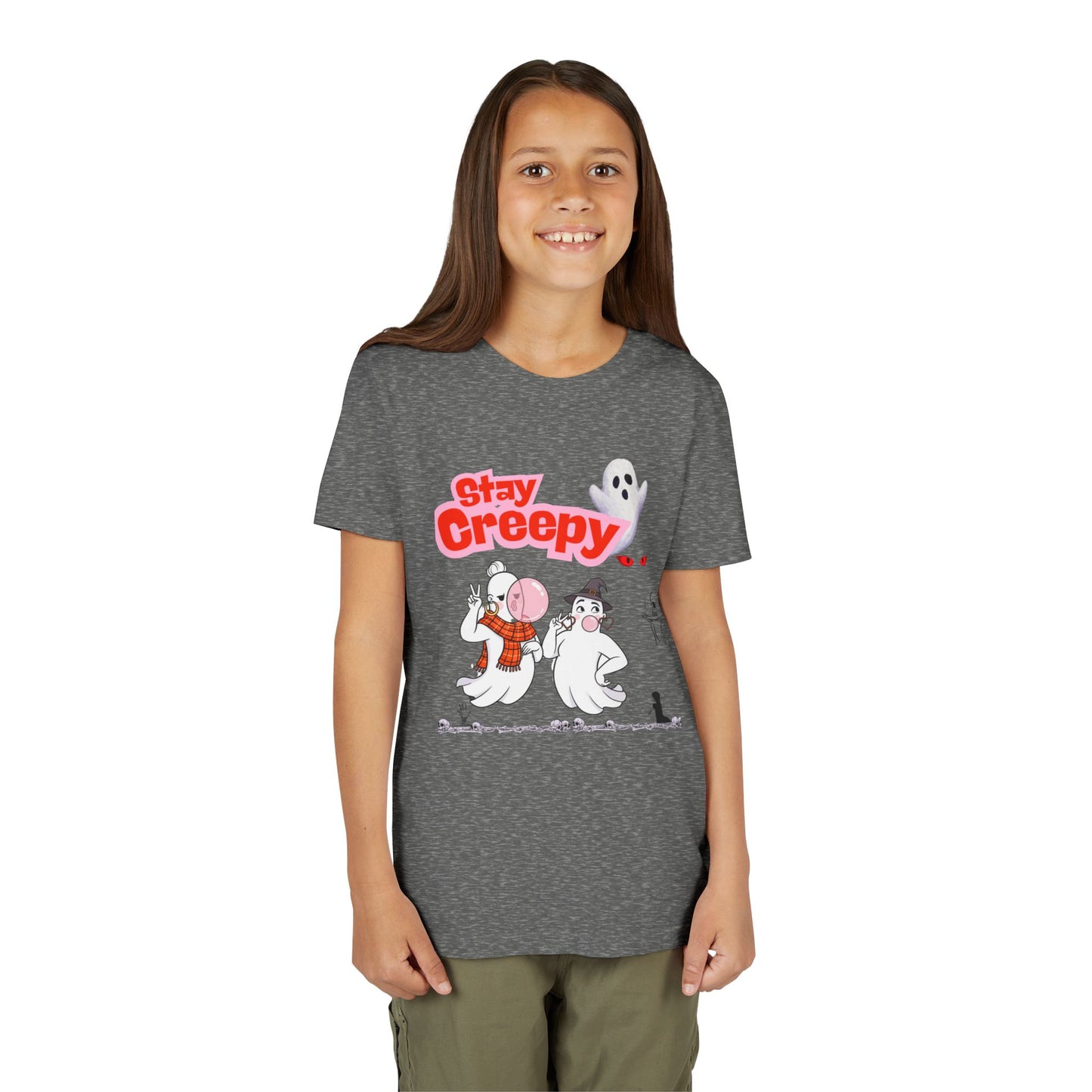 Stay Creepy Youth Tee - Fun Halloween Shirt, Kids Ghost T-Shirt, Spooky Party Attire, Trick or Treat Outfit, Cute Halloween Apparel