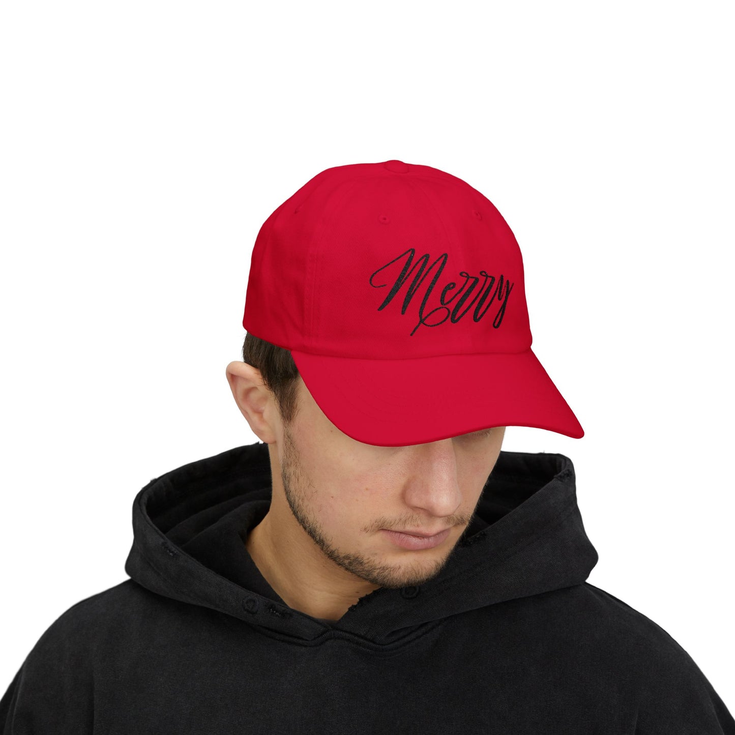 Merry Classic Dad Cap, Holiday Hat, Casual Sun Hat, Gift for Dads, Festive Accessory, Adjustable Cap