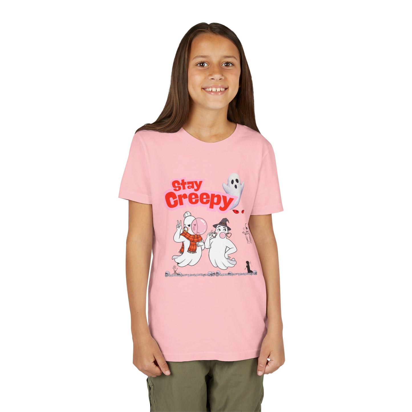 Stay Creepy Youth Tee - Fun Halloween Shirt, Kids Ghost T-Shirt, Spooky Party Attire, Trick or Treat Outfit, Cute Halloween Apparel