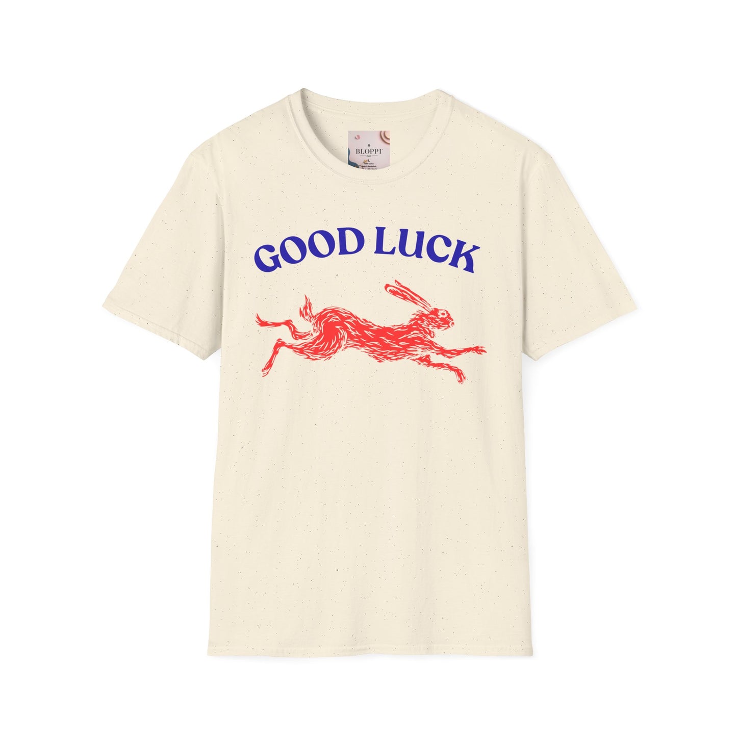 Good Luck Rabbit Unisex Softstyle T-Shirt | Casual Wear, Gift for Friends, Lucky Charm, Spring Fashion, Celebration Tee