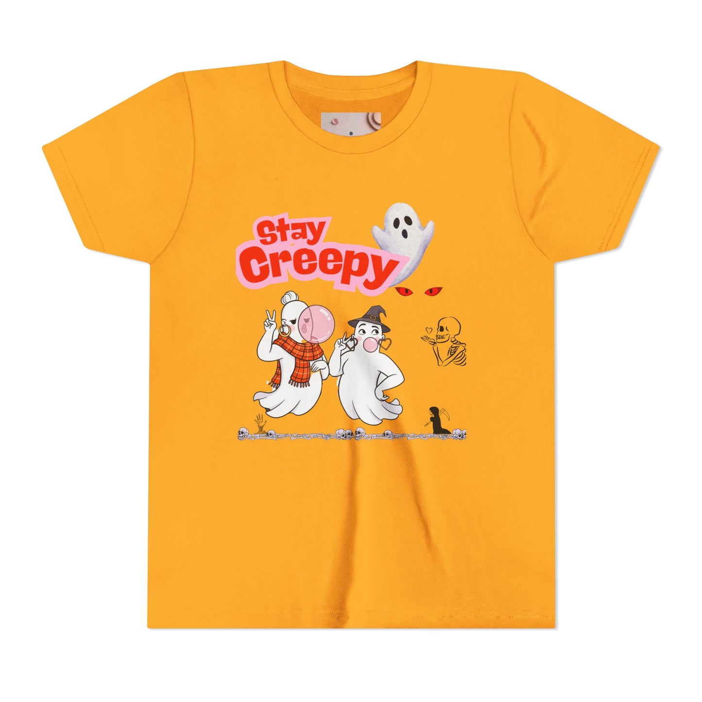 Stay Creepy Youth Tee - Fun Halloween Shirt, Kids Ghost T-Shirt, Spooky Party Attire, Trick or Treat Outfit, Cute Halloween Apparel