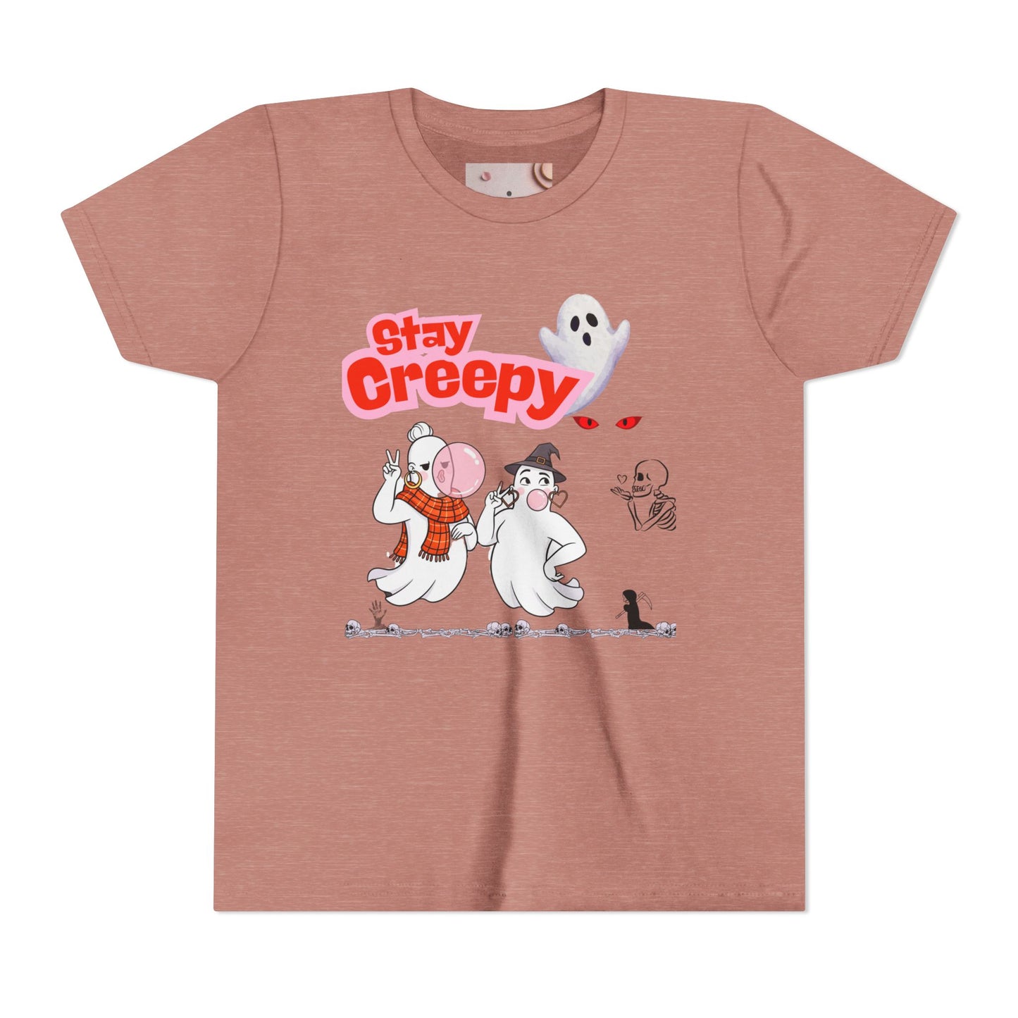 Stay Creepy Youth Tee - Fun Halloween Shirt, Kids Ghost T-Shirt, Spooky Party Attire, Trick or Treat Outfit, Cute Halloween Apparel