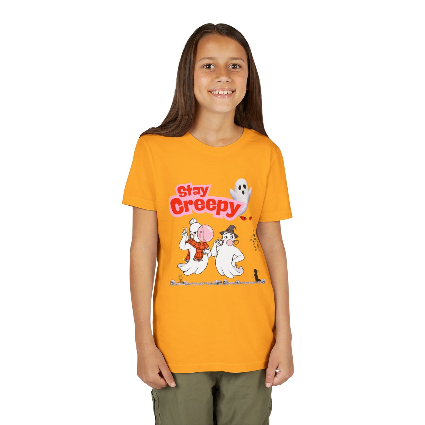 Stay Creepy Youth Tee - Fun Halloween Shirt, Kids Ghost T-Shirt, Spooky Party Attire, Trick or Treat Outfit, Cute Halloween Apparel