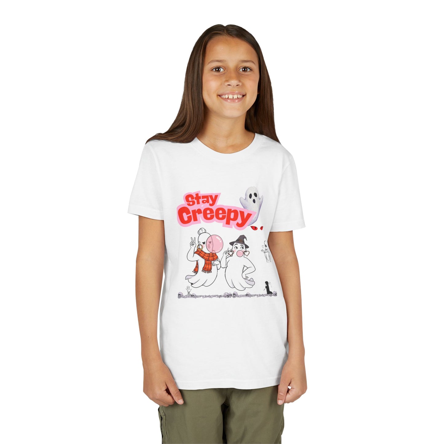 Stay Creepy Youth Tee - Fun Halloween Shirt, Kids Ghost T-Shirt, Spooky Party Attire, Trick or Treat Outfit, Cute Halloween Apparel
