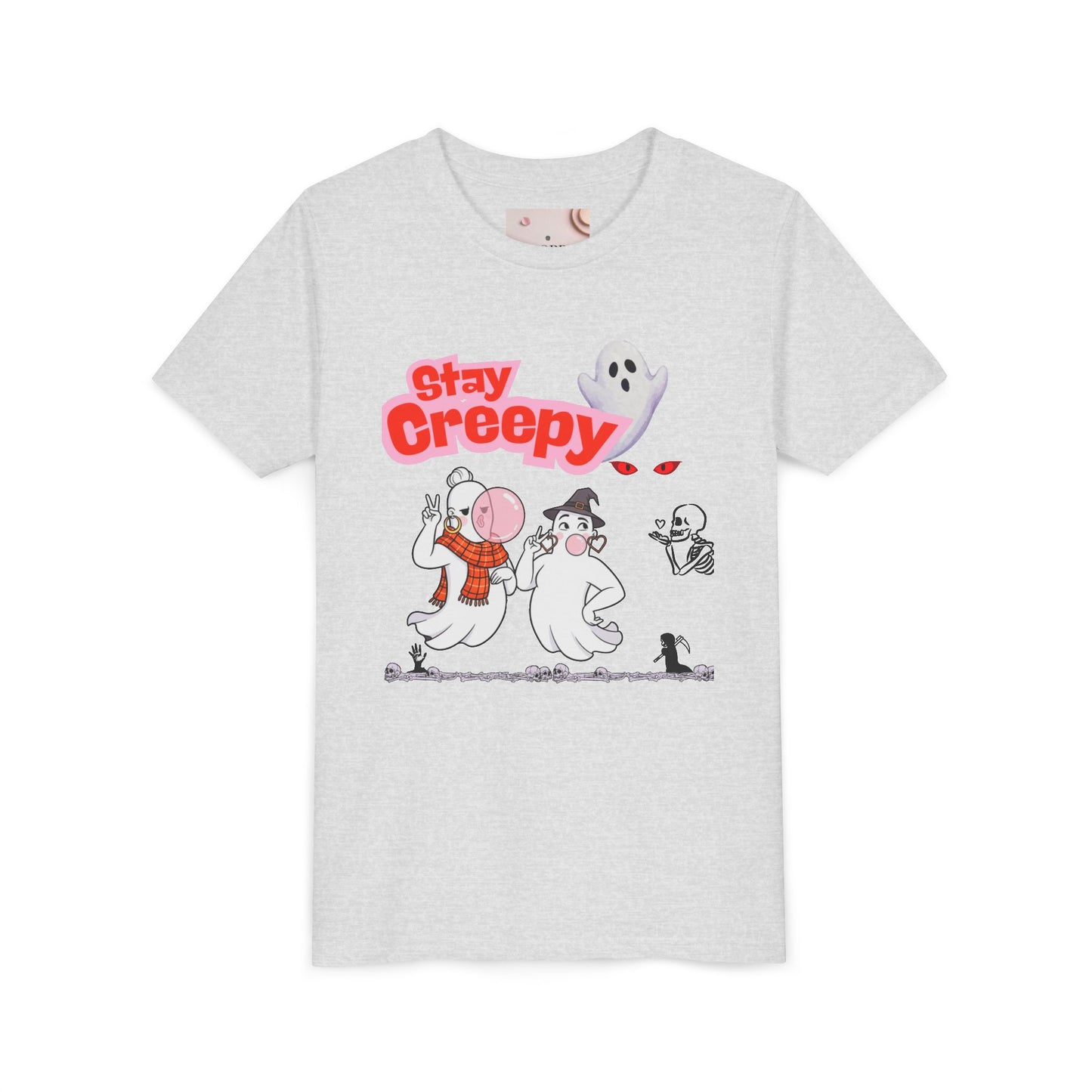 Stay Creepy Youth Tee - Fun Halloween Shirt, Kids Ghost T-Shirt, Spooky Party Attire, Trick or Treat Outfit, Cute Halloween Apparel
