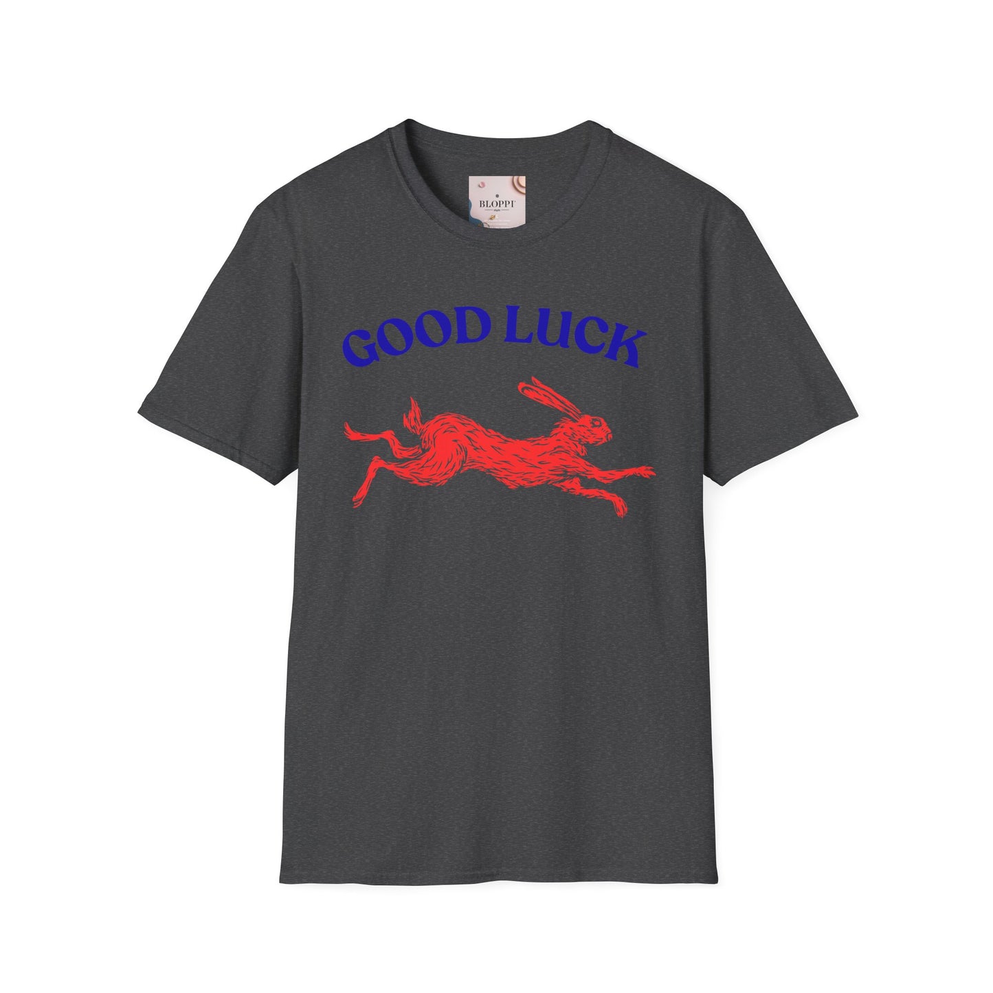 Good Luck Rabbit Unisex Softstyle T-Shirt | Casual Wear, Gift for Friends, Lucky Charm, Spring Fashion, Celebration Tee