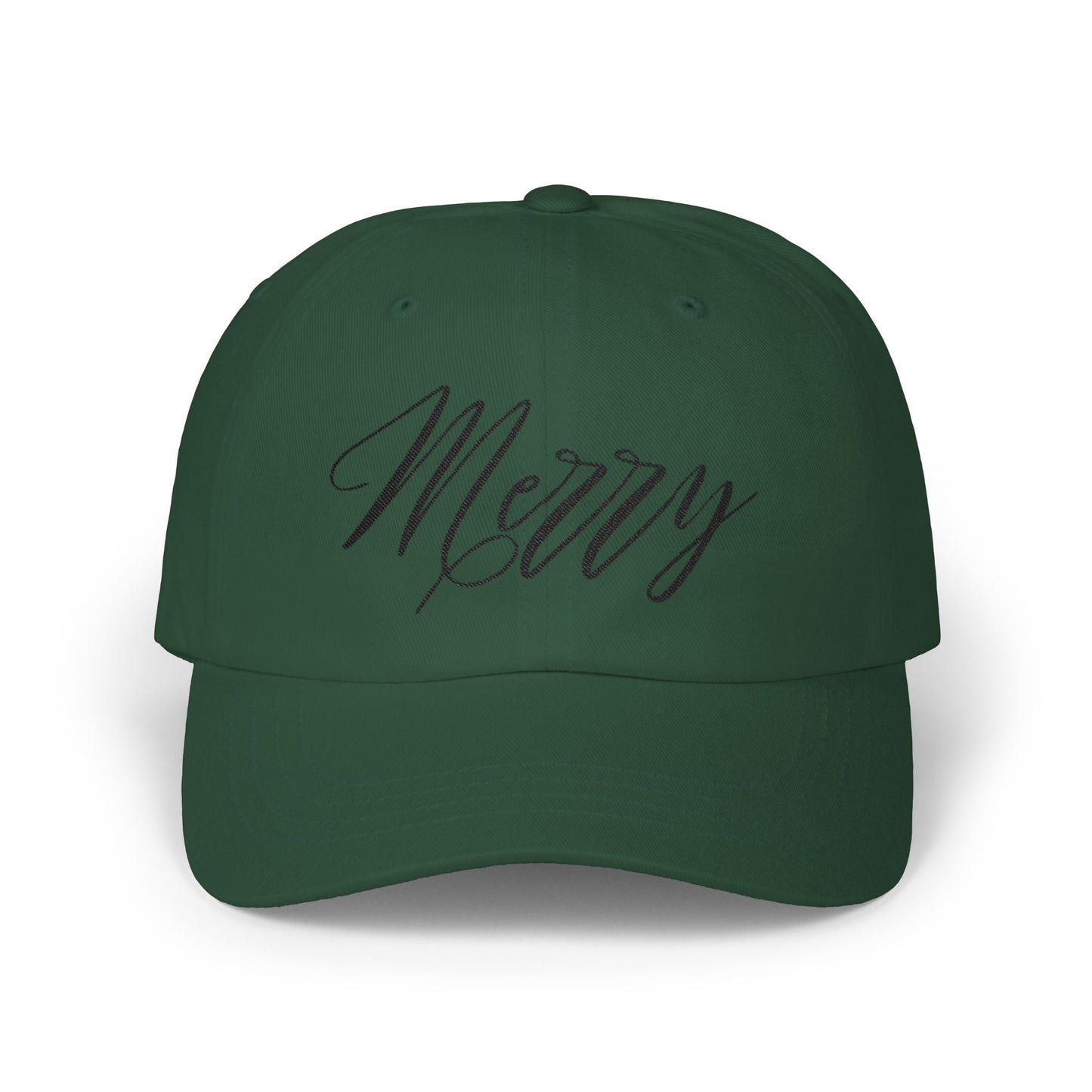 Merry Classic Dad Cap, Holiday Hat, Casual Sun Hat, Gift for Dads, Festive Accessory, Adjustable Cap