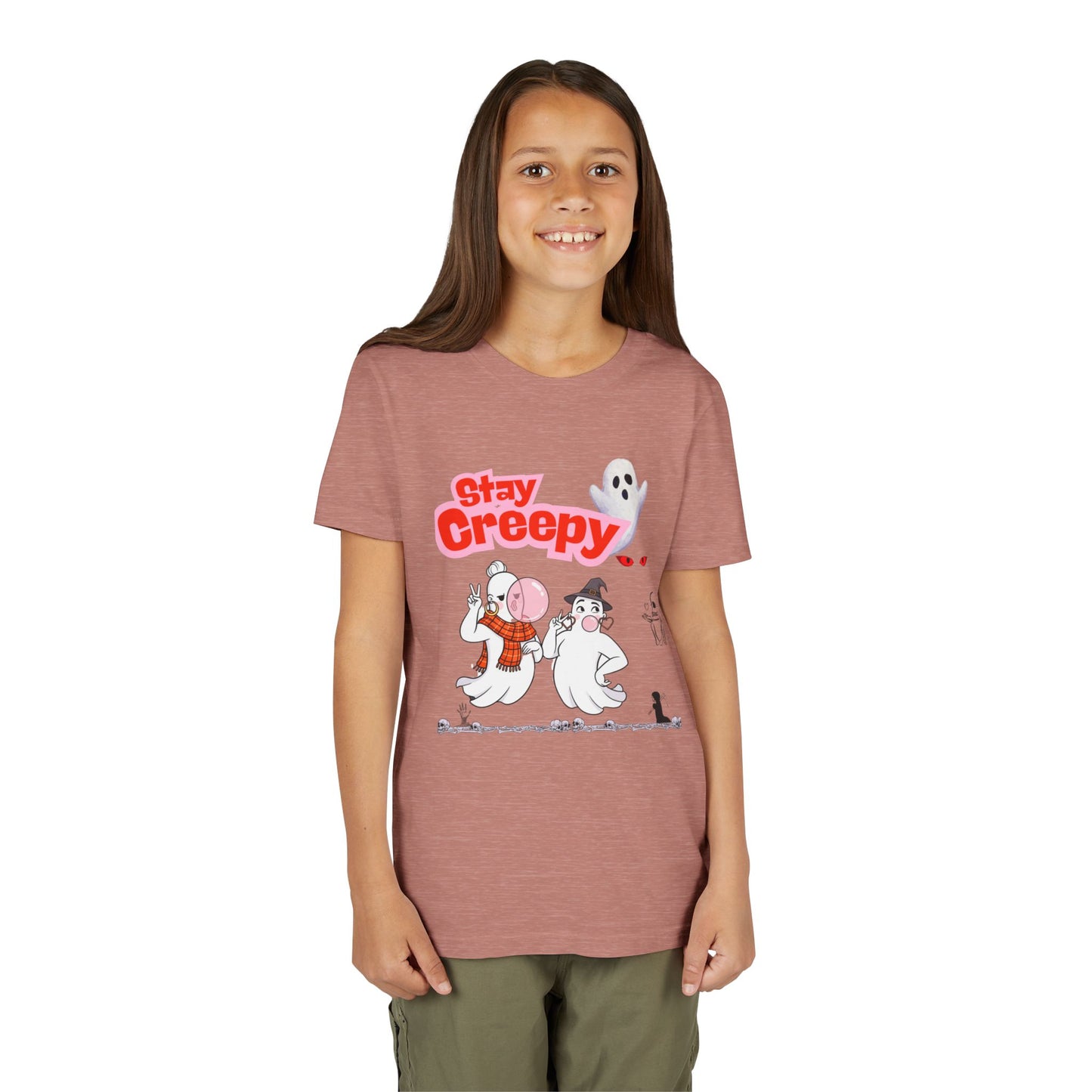 Stay Creepy Youth Tee - Fun Halloween Shirt, Kids Ghost T-Shirt, Spooky Party Attire, Trick or Treat Outfit, Cute Halloween Apparel